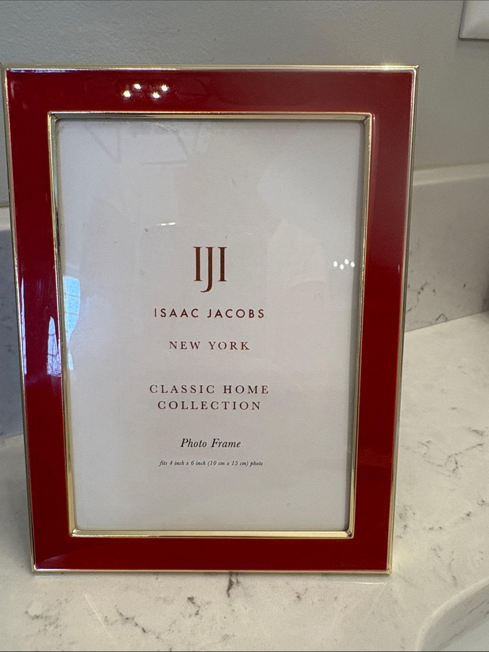Isaac Jacobs New York, gold and red 4”x 6” picture frame
